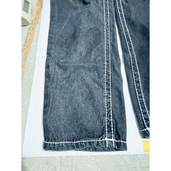 True Religion Billy Super T Straight Jeans Sz 40 Fits 38x31.5 Black Button Fly - Picture 14 of 16
